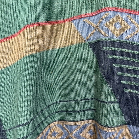 Blainroe Ireland Men's Wool Cotton Sweater Geometric VTG 42/L - Picture 3 of 8